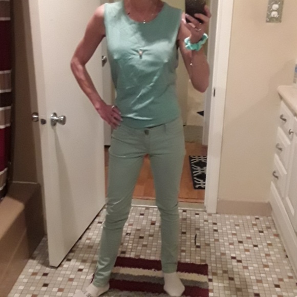 -Seafoam pastel jeans.ADD TOP$5 Jeggins - Picture 2 of 7